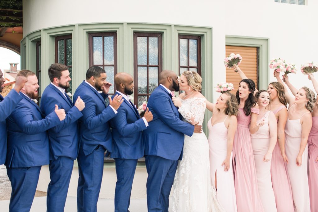 Bridal Party in Navy and Pink