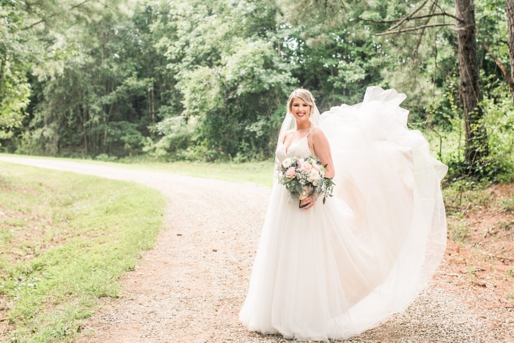 Bride dress flip portrait