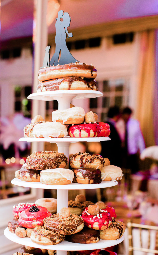 Donut cake tower display wedding cake alternative